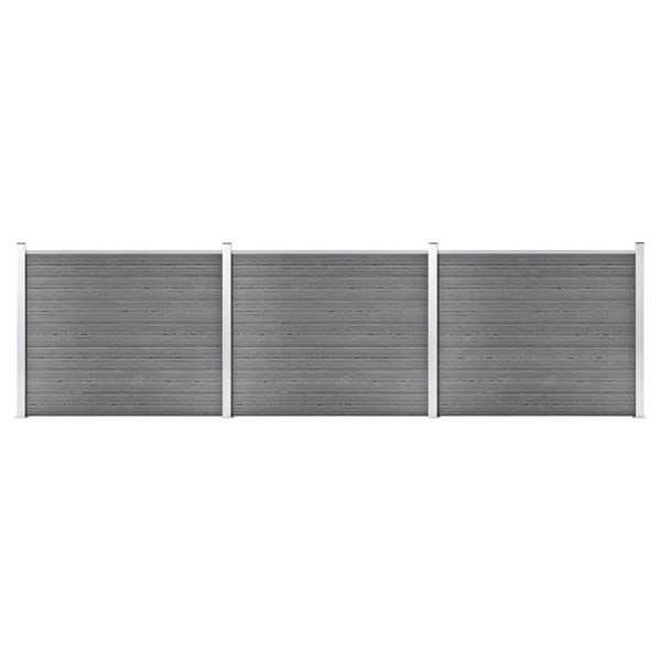 vidaXL Staketpaneler WPC 526x146 cm grå grå