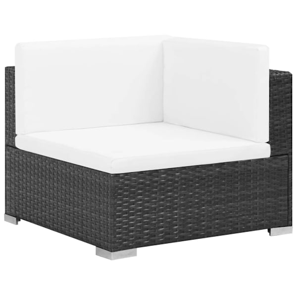 vidaXL Loungeset för trädgården med dynor 7 delar konstrotting svart Svart