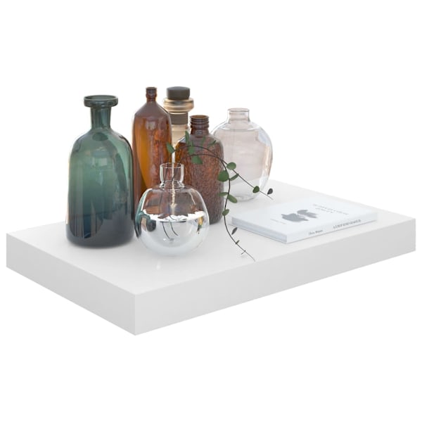vidaXL Svävande vägghylla vit högglans 40x23x3,8 cm MDF Vit