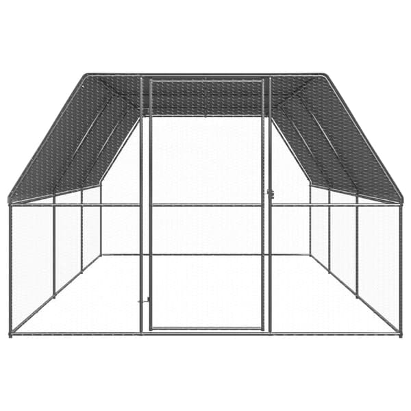 vidaXL Hönsbur för utomhusbruk 3x6x2 m galvaniserat stål Silver