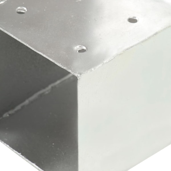 vidaXL Stolpbeslag 4 st T-form galvaniserad metall 71x71 mm Silver