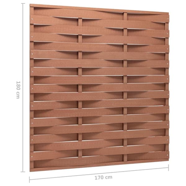 vidaXL Staketpanel WPC 170x180 cm brun Brun