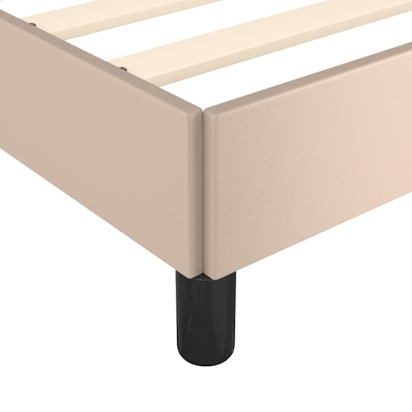 vidaXL Sängram med huvudgavel cappuccino 160x200 cm konstläder Brun