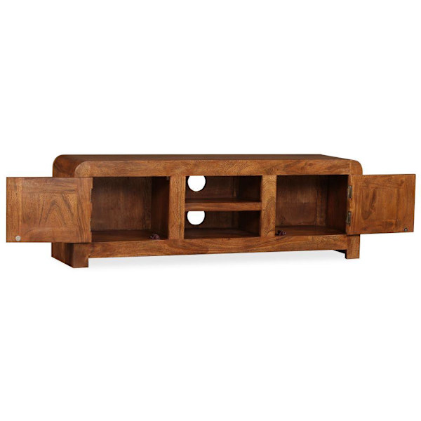 vidaXL Tv-bänk i massivt trä med honungsfinish 120x30x40 cm Brun
