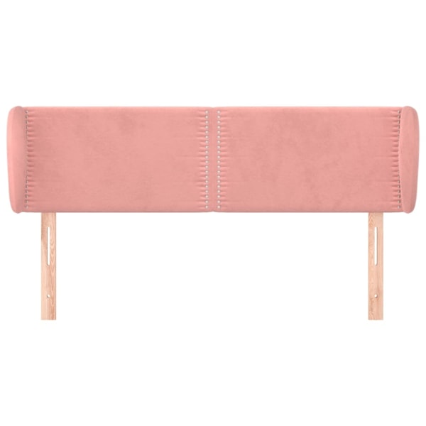 vidaXL Sänggavel med kanter rosa 147x23x78/88 cm sammet Rosa