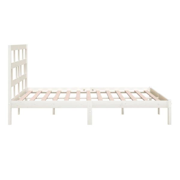 vidaXL Sängram vit massiv furu 200x200 cm Vit