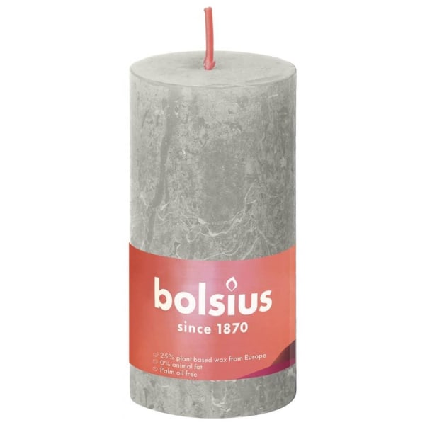Bolsius Blockljus Shine 8-pack 100x50 mm sandgrå grå