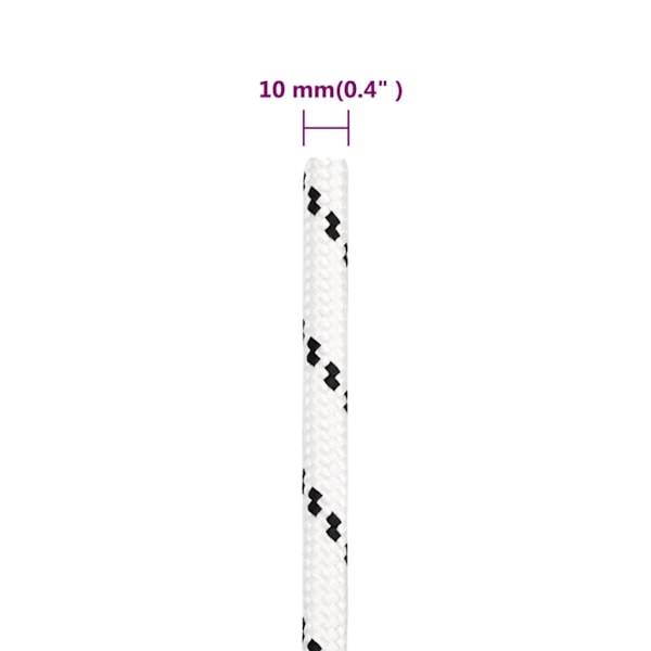 vidaXL Rep vit 10 mm 100 m polyester Vit