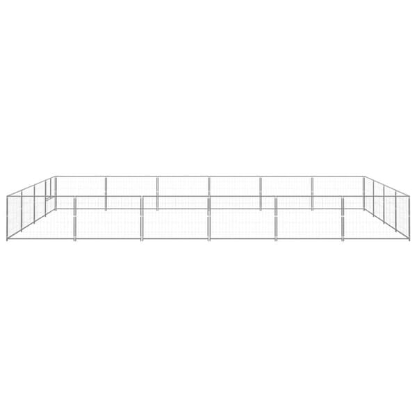 vidaXL Hundgård silver 24 m² stål Silver