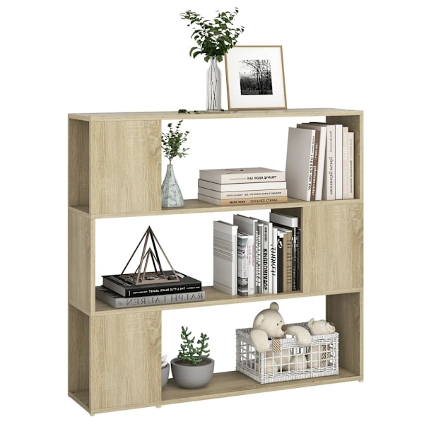vidaXL Bokhylla Rumsavdelare sonoma-ek 100x24x94 cm Brun
