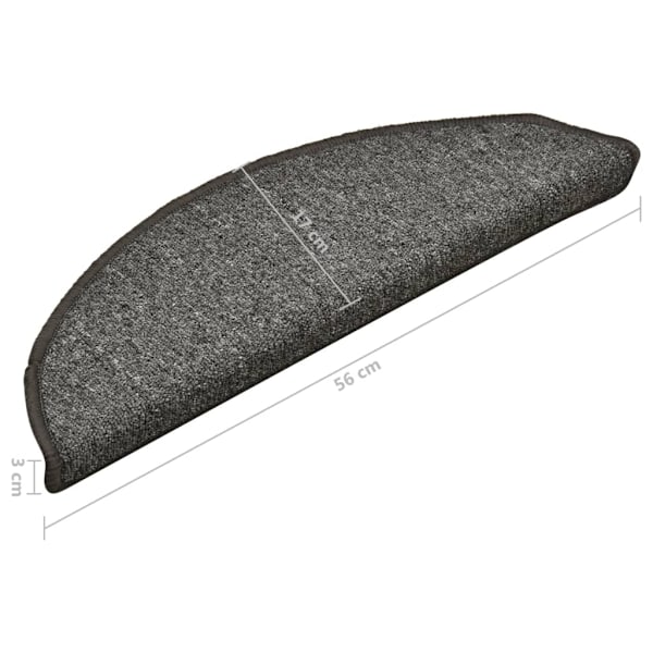 vidaXL Trappstegsmattor 15 st mörkgrå 56x17x3 cm grå