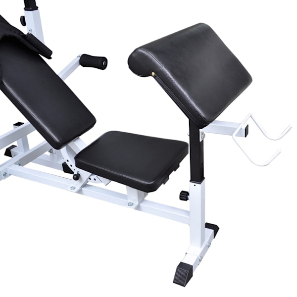 vidaXL Viktbänk set med viktställning skivstång och hantlar 120 kg Svart