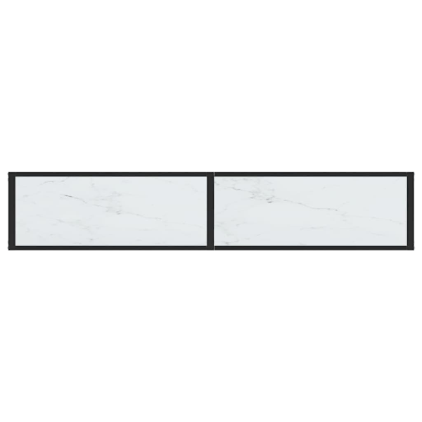vidaXL Konsolbord vit marmor 180x35x75,5 cm härdat glas Vit