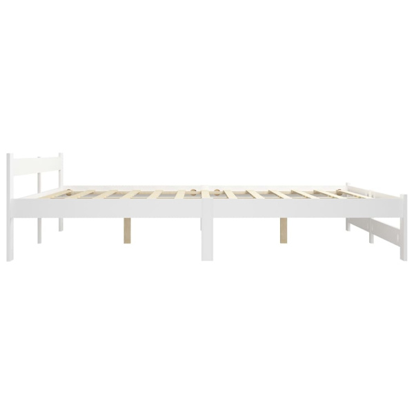 vidaXL Sängram vit massiv furu 200x200 cm Vit