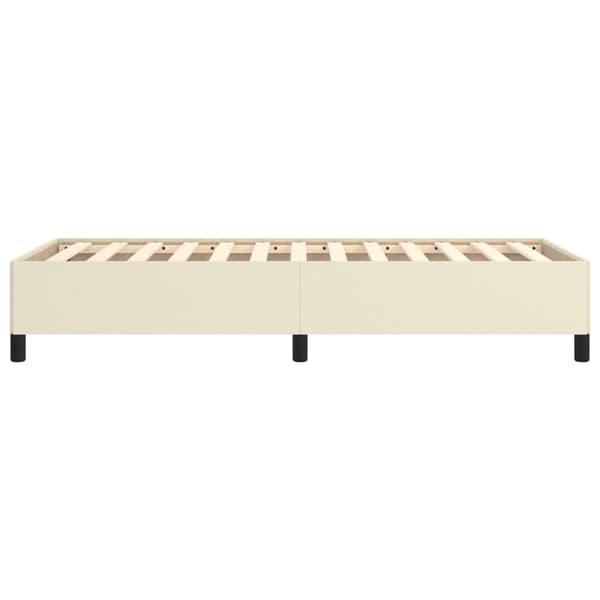 vidaXL Sängram gräddvit 100x200 cm konstläder Kräm