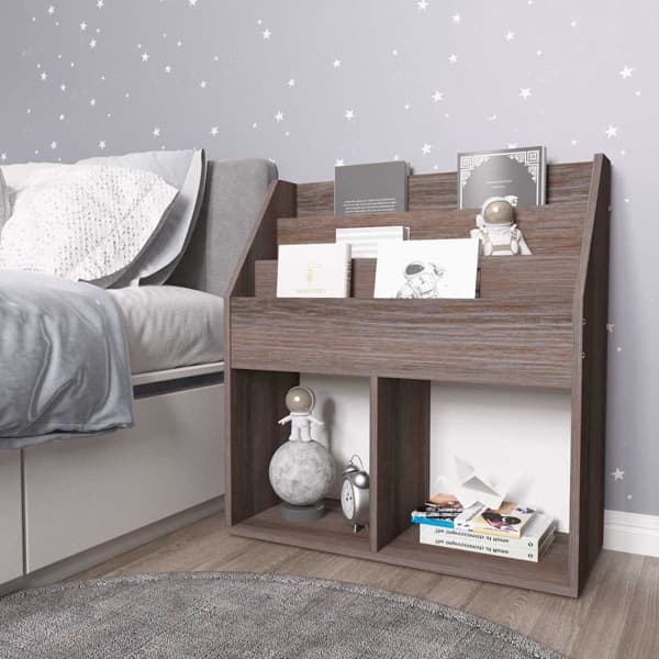 vidaXL Tidningsställ för barn grå 71x30x78,5cm konstruerat trä grå