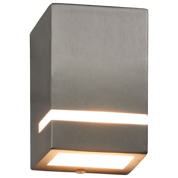 vidaXL Utomhusvägglampa 2 st 35 W silver rektangulär Silver