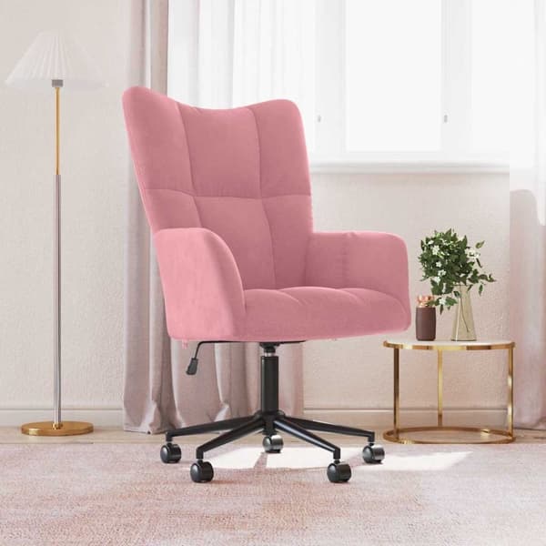 vidaXL Vilstol rosa sammet Rosa