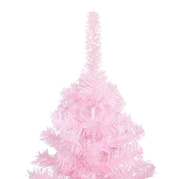 vidaXL Belyst plastgran med kulor rosa 240 cm PVC Rosa