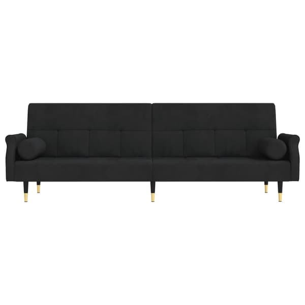 vidaXL Bäddsoffa med dynor svart sammet art