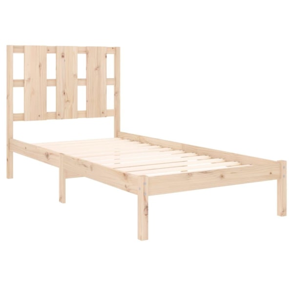 vidaXL Sängram massiv furu 90x200 cm Brun