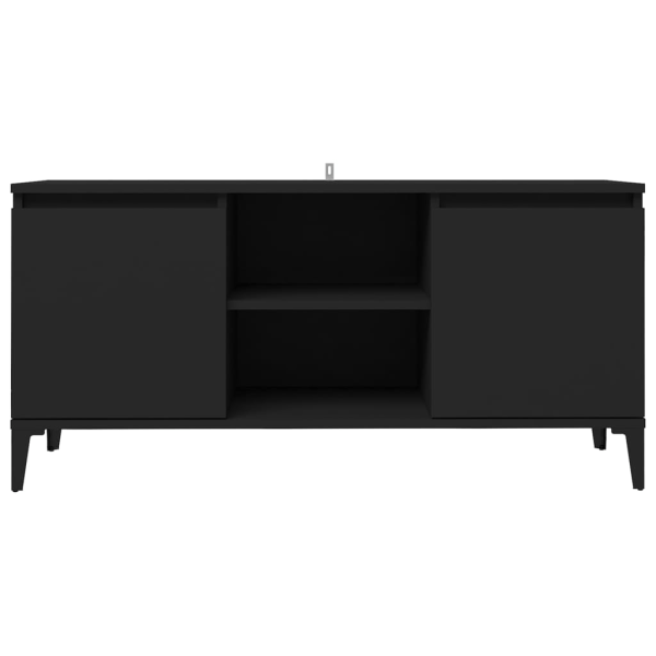 vidaXL TV-bänk med metallben svart 103,5x35x50 cm Svart