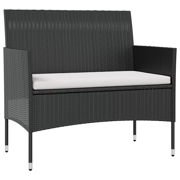 vidaXL Loungegrupp med dynor 16 delar konstrotting svart Svart
