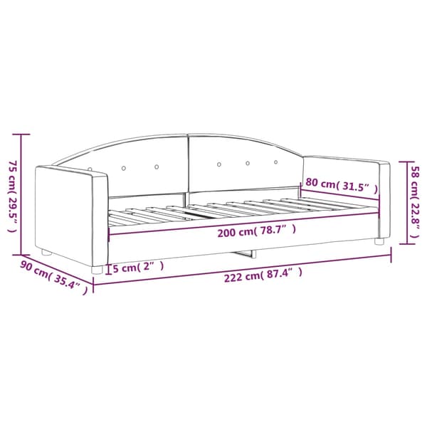 vidaXL Dagbädd ljusgrå 80x200 cm sammet Grå
