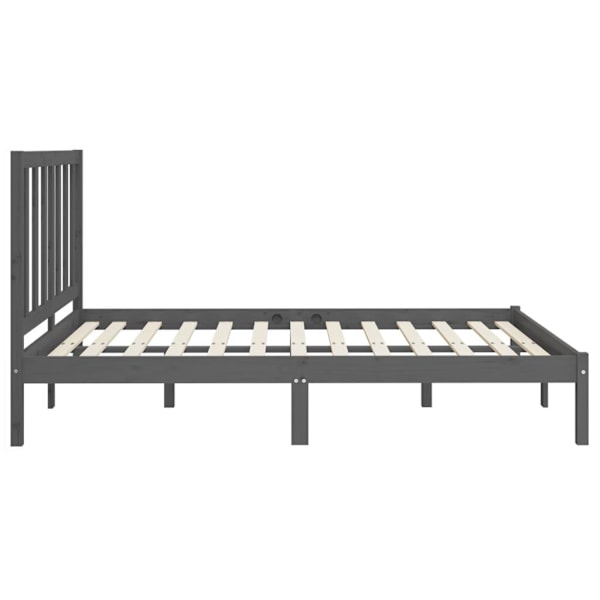 vidaXL Sängram grå massivt trä 120x200 cm enkelsäng Grå