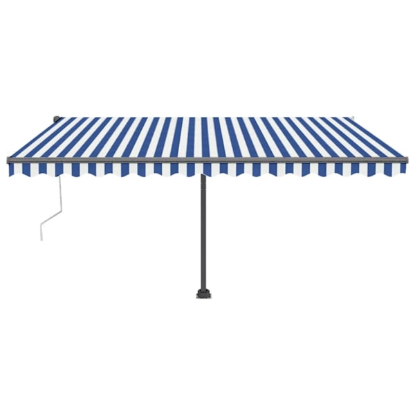 vidaXL Fristående markis automatisk 450x300 cm blå/vit Blå