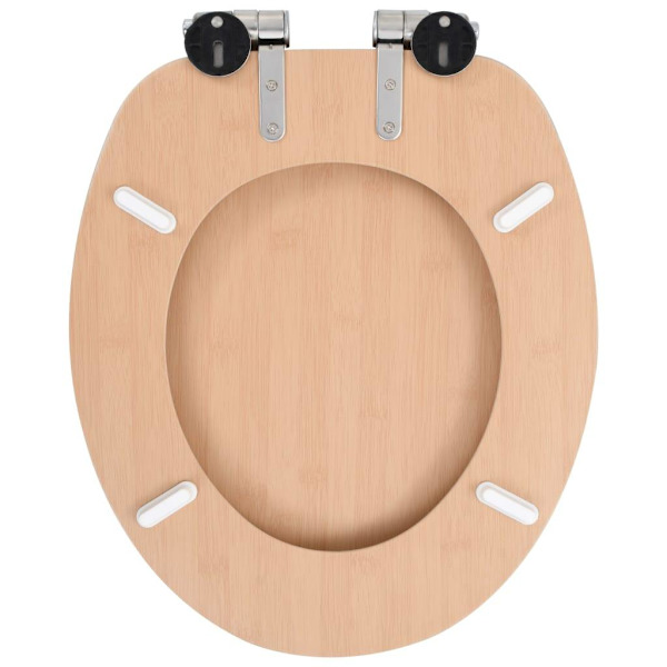 vidaXL Toalettsits med mjuk stängning MDF bambu Brun