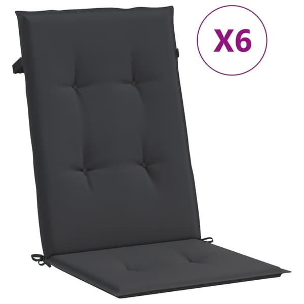 vidaXL Fällbara fåtöljer med dynor, 6 st, massivt trä, teak Brun