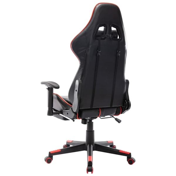 vidaXL Gamingstol med fotstöd svart och röd konstläder multifärg