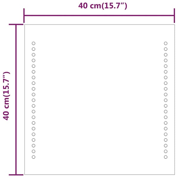 vidaXL Badrumsspegel LED 40x40 cm Transparent