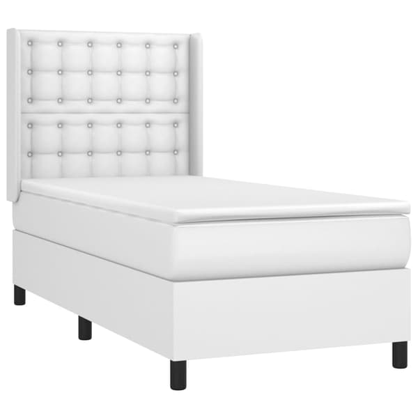 vidaXL Ramsäng med madrass vit 100x200 cm konstläder Vit
