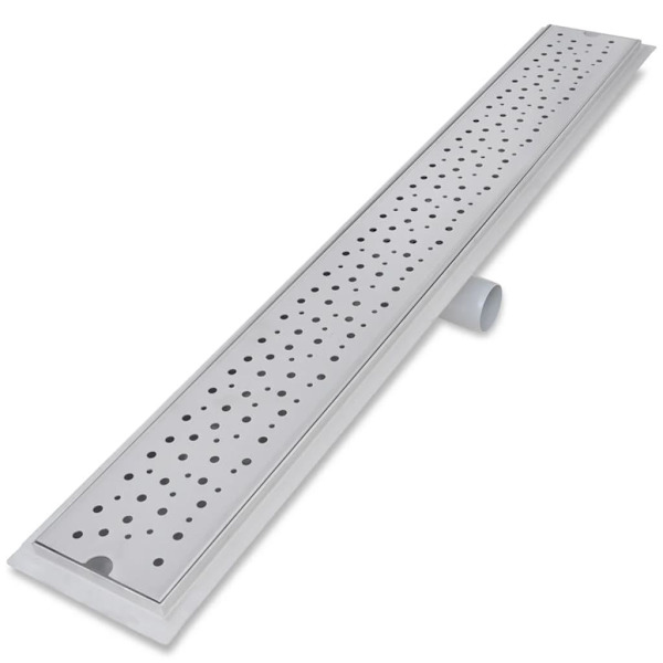 vidaXL Avlång golvbrunn 2 st bubblor rostfritt stål 930x140 mm