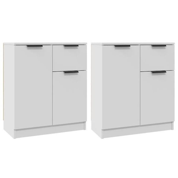 vidaXL Skänkar 2 st vit 60x30x70 cm konstruerat trä Vit