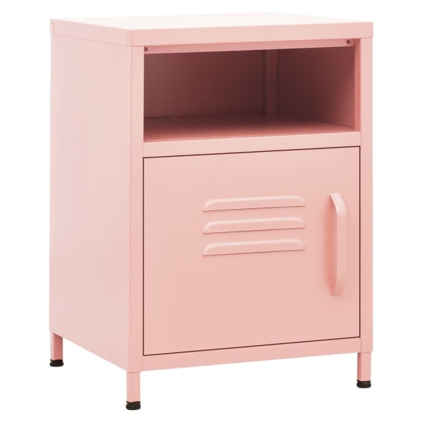 vidaXL Sängbord rosa 35x35x51 cm stål Rosa