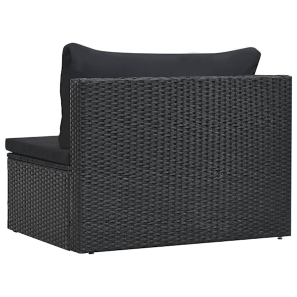 vidaXL Loungeset för trädgården med dynor 5 delar konstrotting svart Svart