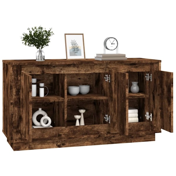vidaXL Byrå rökfärgad ek 102x35x55 cm konstruerat trä Brun