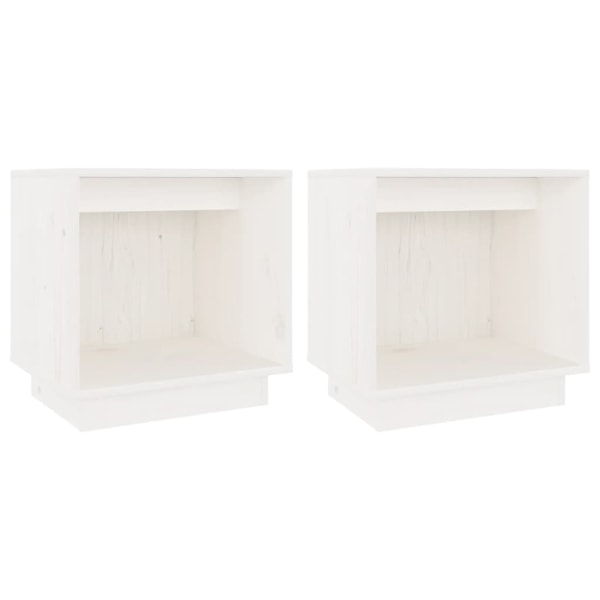 vidaXL Sängbord 2 st vit 40x30x40 cm massiv furu Vit