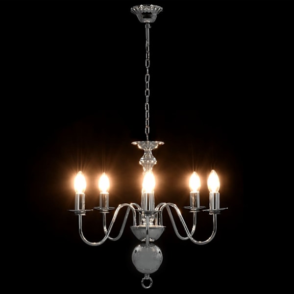 vidaXL Takkrona silver 5 x E14-glödlampor Silver