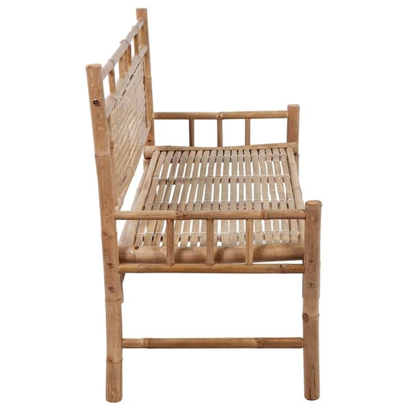 vidaXL Trädgårdsbänk med dyna 120 cm bambu grå