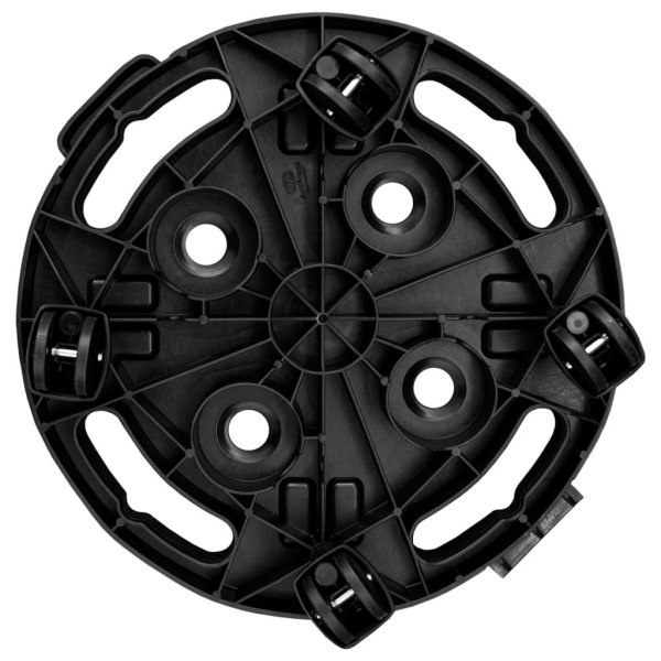 vidaXL Blomvagnar med hjul 3 st diameter 30 cm svart 170 kg Svart