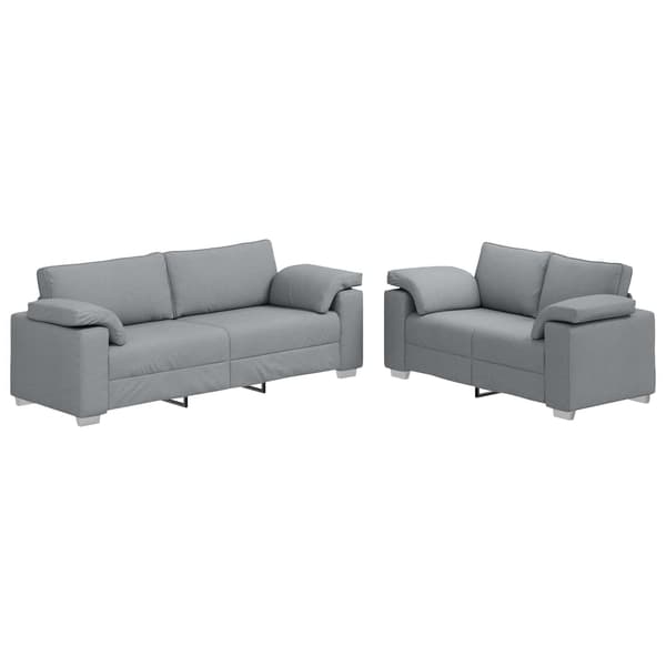 vidaXL Soffa 2 pcs Ljusgrå 219 x 80 x 82 cm tyg Grå