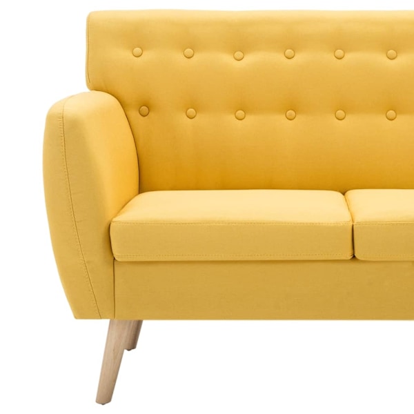 vidaXL 3-sitssoffa med tygklädsel 172x70x82 cm gul Gul