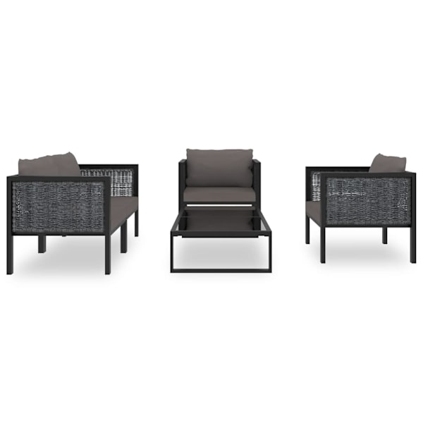 vidaXL Loungeset 5 delar med dynor konstrotting antracit Antracit