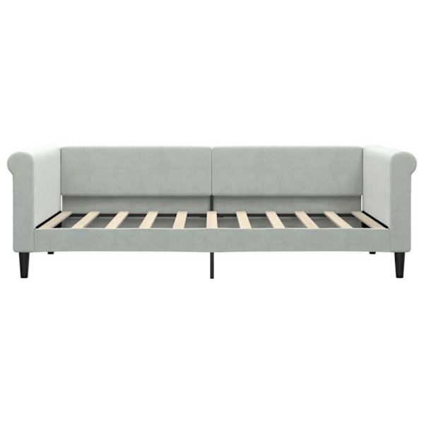 vidaXL Dagbädd utdragbar ljusgrå 90x190 cm sammet Grå