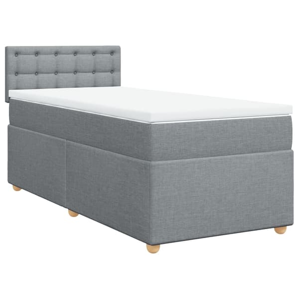 vidaXL Ramsäng med madrass ljusgrå 100x200 cm tyg Grå