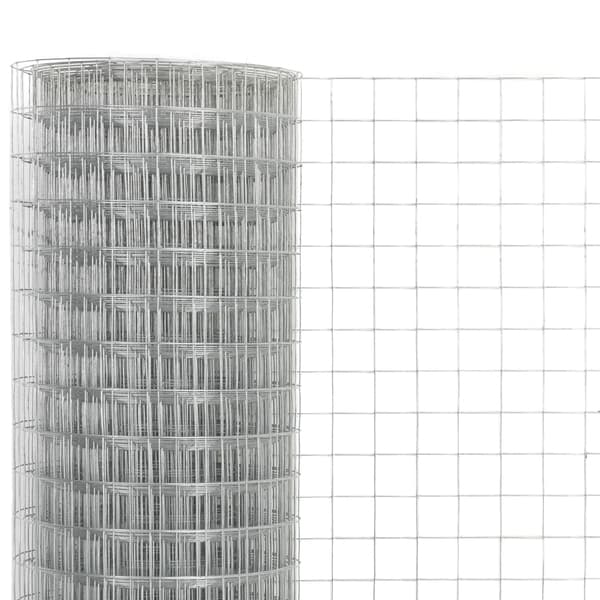 vidaXL Hönsnät galvaniserat stål 25x0,5 m silver Silver